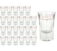 Van Well Set di 24 bicchierini da liquore DUBLINO - 2 alibrati, con tratto di riempimento e timbro, impilabili, trasparenti, di alta qualità per liquori, bicchieri, bar e gastronomia