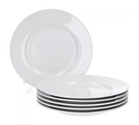 Van Well Trend Set di piatti da dessert, Piatto Ø 20 cm Bianco Porcellana da tavola Piatto per la colazione