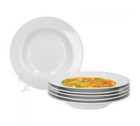 Van Well Trend Set di piatti fondi, Profonda Ø 23 cm Bianco Porcellana da tavola Piatto