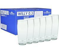 Van Well Willibecher 0,2 l, set da 6 bicchieri da birra premium da 0,2 litri, robusto bicchiere da birra, lavabile in lavastoviglie, calibrato, bicchieri Pint di qualità gastronomica, bicchieri da 200