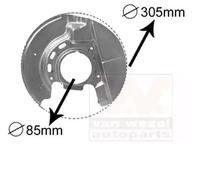 Van Wezel Lamiera paraspruzzi disco freno 0620372 anteriore destro per BMW 3 (E30)