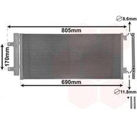 VAN WEZEL 37015705 Condensatore climatizzatore per OPEL Astra K Schrägheck (B16)