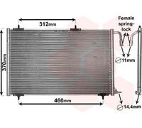 VAN WEZEL 40005257 Condensatore climatizzatore adatto per PEUGEOT 206 CC (2D)