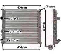 VAN WEZEL 43002261 Radiatore motore per RENAULT CLIO II (BB0/1/2, CB0/1/2)