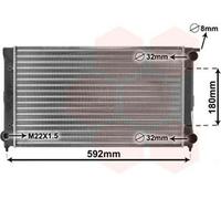 VAN WEZEL 58002045 Radiatore motore per VW GOLF II (19E, 1G1) GOLF I Cabriolet