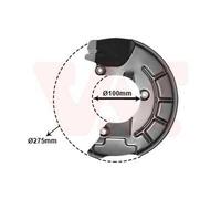 VAN WEZEL 5829371 Lamiera paraspruzzi disco freno per VW POLO (9N) Anteriore Sx