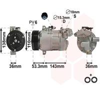 VAN WEZEL Compressore Aria Condizionata Adatto Per BMW 3 Serie Compact E46
