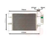 VAN WEZEL Condensatore Climatizzatore Clima Cooler Adatto Per Opel Meriva
