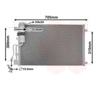 VAN WEZEL Condensatore Climatizzatore Per Nissan Qashqai +2 I J10 JJ10 2.0 dCi
