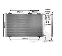 VAN WEZEL Condensatore Climatizzatore Per Peugeot 206 CC 2D 2A/C T3E BMW 3 Serie