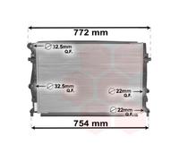 VAN WEZEL Radiatore Acqua Meccanico Gefügt per VW Golf VII 5G1 1.2 TSI BE1
