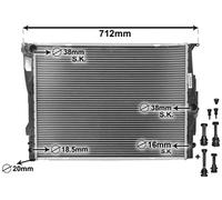 Van Wezel Autoparts Radiatore motore 06002303 Alette saldate per BMW E81/E87/E90