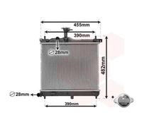 VAN WEZEL Radiatore Acqua Radiatore Motore Alette Saldato per Hyundai i10 Pa 1.1