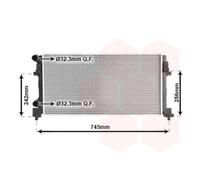 VAN WEZEL Radiatore Acqua Radiatore Motore Saldato per VW Golf VII 5G1 1.2 TSI