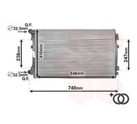 VAN WEZEL Radiatore Acqua Meccanico Gefügt per VW Golf VII 5G1 1.2 TSI 1.6