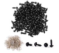 Vanblue Safety Eyes 130PCS 6mm Plastic Black Craft Eyes Teddy Bear Eye