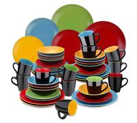 vancasso 16/32/48 pezzi Matte Multicolor Stonware stoviglie Set di stoviglie con piatto da pranzo 4 pezzi, piatto da Dessert, ciotola, Set di tazze