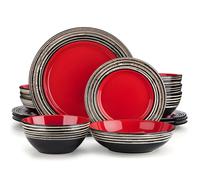 VANCASSO ARBRE Set di stoviglie in gres da 16/32 pezzi con cena/piatto da Dessert servizio di cereali/ciotola per Pasta per 4/8 persone 3 colori