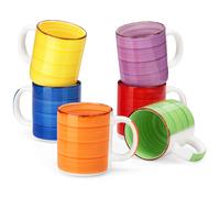 vancasso Bonita 6/12 pezzi 500ML Tazze multicolori Gres Extra Large Coffee Zuppa Tazza di caffè al cacao caldo Tazze Servizio per 6