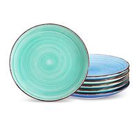 vancasso Bonita - Set di 6 piatti da insalata piccoli, 21,6 cm, in ceramica, adatti per microonde, forno e lavastoviglie, colori assortiti