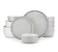 vancasso Set da tavola per piatti da neve da 18/36 pezzi Set da tavola Set di gres con smalto reattivo con piatto da pranzo/dessert/cucina da 6 pezzi