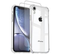 Vancle Cover per iphone XR Custodia, con 2 Pezzi Pellicola Protettiva Vetro Temperato, Anti Ingiallimento Case, Resistente ai Graffi Silicone Antiurto Protezione Case, Trasparente