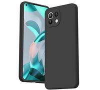 Vancle Cover per Xiaomi Mi 11 Lite 5G NE/Mi 11 Lite 4G,Liquid Silicone Protezione Full Body Custodia Con Fodera in Microfibra (Nero)