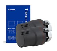 VANCOCO 2 Pezzi M30×1,5 mm Testa Termostatica per Termosifoni, Valvola Termostatica Radiatore, Antracite, con Sensore Liquido e Funzione Antigelo