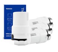 VANCOCO 4 Pezzi M30×1,5 mm Testa Termostatica per Termosifoni, Valvola Termostatica Radiatore, Bianco, con Sensore Liquido e Funzione Antigelo