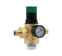 Vancoco Riduttore di Pressione Acqua con Filtro, Valvola di Riduzione della Pressione dell'Acqua 3/4 Pollici DN20 in Ottone con Manometro