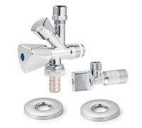VANCOCO Valvola angolare combinata + valvola angolare 1/2 pollici, con valvola antiriflusso di lavaggio e lavastoviglie in ottone
