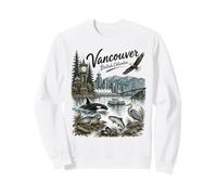 Vancouver BC Nature Scene Mt Rainier Orca Eagle Seal Felpa