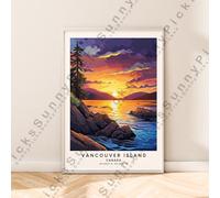 Vancouver Island Canada da Viaggio Poster Landscape Illustrazione Stampa