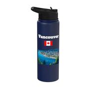 Vancouver viaggio souvenir Canada amante della città bandiera canadese Stainless Steel Insulated Water Bottle