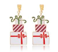 Vancy Utopia Orecchini a perno natalizi con ciondolo a forma di Babbo Natale, alce, strass, fiocco e campana, da donna, idea regalo, Zinco, Nessuna pietra preziosa