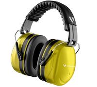 Vanderfields Premium Cuffie di Protezione per l'Udito - Cuffie Antirumore ad Ampio Spettro con Riduzione del Suono 36,1 dB a 2 K Hz - Adulti + Adolescenti - Giallo