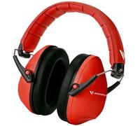 Vanderfields Premium cuffie di protezione per l'udito - Riduzione del suono ad ampio spettro 34,4 dB a 2 K Hz Cancellazione del rumore - Cuffie per bambini 3-12 - Rosso