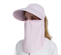 VanderHOME Cappello da Sole Donna Estivo con Coperchio Viso Staccabile Cappello Visiera Donna con Protezione per Il Collo UPF 50+ Cappello da Donna 2 in 1 a Tesa Larga Anti UV Traspirante Pieghevole