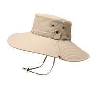 VanderHOME Cappello da Sole Estivo da Uomo Impermeabile Cappelli da Escursionismo Esterni con Protezione UV Cappello da Pescatore con Sottogola Cappello Pescatore Tesa Larga da Uomo, Cachi