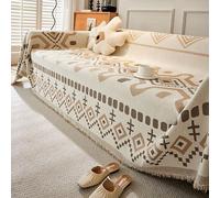 VanderHOME Coperta per divano in ciniglia, Copridivano a 1/2/3/4 Posti, Protezione Lavabile per Divano, Ideale Come Telo Arredo, Salva Divano, Coperta Picnic 180 * 380cm-Cachi