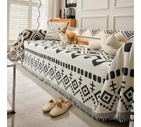 VanderHOME Coperta per divano in ciniglia, Copridivano a 1/2/3/4 Posti, Protezione Lavabile per Divano, Ideale Come Telo Arredo, Salva Divano, Coperta Picnic 180 * 130cm-Nero