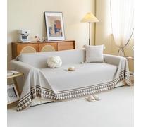 VanderHOME Coperta per divano in Ciniglia, Copridivano, Trapunta Multiuso, Copriletto, Copridivano Resistente Ai Graffi Dei Gatti, Telo Copridivano 180 * 130cm-Cachi