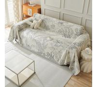 VanderHOME Coperta reversibile per divani, super morbida coperta per divano con nappe decorative, versatile copriletto in ciniglia, grande plaid per divano letto, poltrona, 180 x 230 cm, grigio