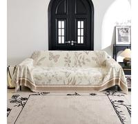 VanderHOME Coperte morbide, coperta per divano in ciniglia con nappe, multifunzionale set jacquard poltrona letto 180x230 cm curry
