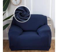 VanderHOME Copridivano 1 Posti, Copridivano Antigraffio Gatto, Copridivani Elasticizzati, Telo Copridivano, Fodera Divano Antimacchia Lavabile Antiscivolo (1 Seduta, Blu marino)