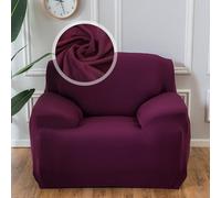 VanderHOME Copridivano 1 Posti, Copridivano Antigraffio Gatto, Copridivani Elasticizzati, Telo Copridivano, Fodera Divano Antimacchia Lavabile Antiscivolo (1 Seduta, Rosso soia)