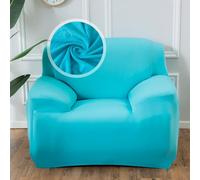 VanderHOME Copridivano 1 Posti, Copridivano Antigraffio Gatto, Copridivani Elasticizzati, Telo Copridivano, Fodera Divano Antimacchia Lavabile Antiscivolo (1 Seduta, Blu cielo)