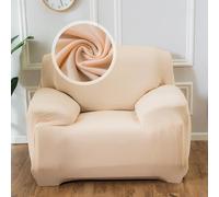VanderHOME Copridivano 1 Posti, Copridivano Antigraffio Gatto, Copridivani Elasticizzati, Telo Copridivano, Fodera Divano Antimacchia Lavabile Antiscivolo (1 Seduta, Beige)