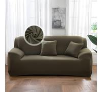 VanderHOME Copridivano 2 Posti, Copridivano Antigraffio Gatto, Copridivani Elasticizzati, Telo Copridivano, Fodera Divano Antimacchia Lavabile Antiscivolo (2 Seduta, Verde militare)