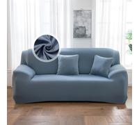VanderHOME Copridivano 2 Posti, Copridivano Antigraffio Gatto, Copridivani Elasticizzati, Telo Copridivano, Fodera Divano Antimacchia Lavabile Antiscivolo (2 Seduta, Grigio-blu)